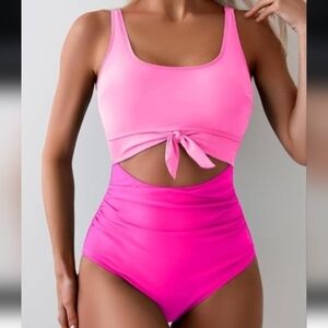 NEW One Piece Swimsuit Tummy Control Slimming Bathing Suit in PINK Small